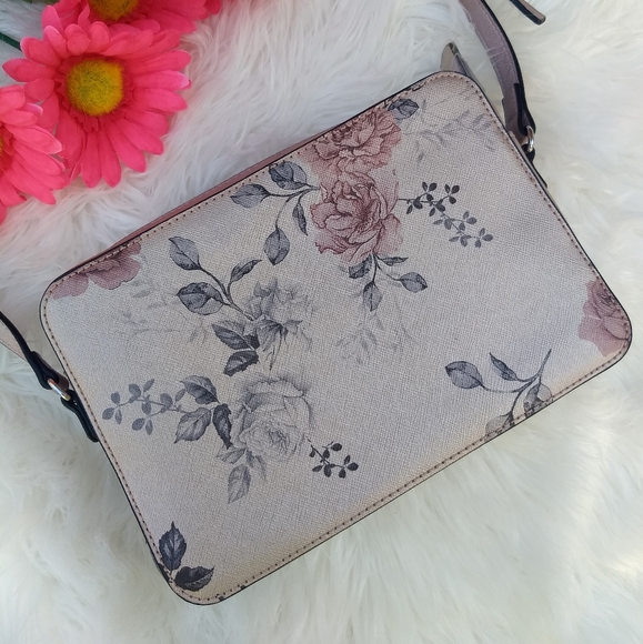 RARE Guess Rose Gold Floral Mini Campos Crossbody Bag - Picture 10 of 16